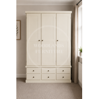 CAMBRIDGE TRIPLE 6 SMALL DRAWER WARDROBE IN IVORY CAMBRIDGE TRIPLE 6 SMALL DRAWER WARDROBE IN IVORY