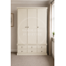 3 Door 6 Small Drawer Wardrobe - Cambridge Ivory | Handmade in England