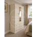 CAMBRIDGE TRIPLE MIRRORED 6 DRAWER SHELVED WARDROBE IN IVORY CAMBRIDGE TRIPLE MIRRORED 6 DRAWER SHELVED WARDROBE IN IVORY