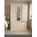 CAMBRIDGE TRIPLE MIRRORED 6 DRAWER SHELVED WARDROBE IN IVORY CAMBRIDGE TRIPLE MIRRORED 6 DRAWER SHELVED WARDROBE IN IVORY