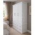 CAMBRIDGE 4 DRAWER TRIPLE SHELVED WARDROBE IN WHITE CAMBRIDGE 4 DRAWER TRIPLE SHELVED WARDROBE IN WHITE