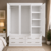 Cambridge 4 Drawer Triple Shelved Wardrobe In White