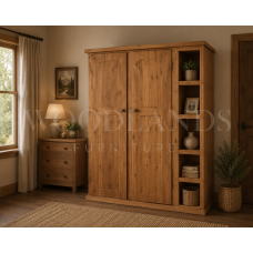 CAMBRIDGE SOLID PINE TRIPLE FULL HANGING WITH BOOKCASE IN ANTIQUE WAX CAMBRIDGE SOLID PINE TRIPLE FULL HANGING WITH BOOKCASE IN ANTIQUE WAX