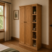 Cambridge Solid Pine Triple Full Hanging With Bookcase In Antique Wax
