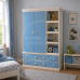 CAMBRIDGE TRIPLE 4 DRAWER WARDROBE WITH BOOKCASE IN BLUE CAMBRIDGE TRIPLE 4 DRAWER WARDROBE WITH BOOKCASE IN BLUE