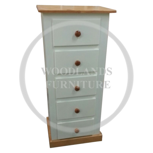 COUNTRY 5 DRAWER BEDSIDE IN IVORY