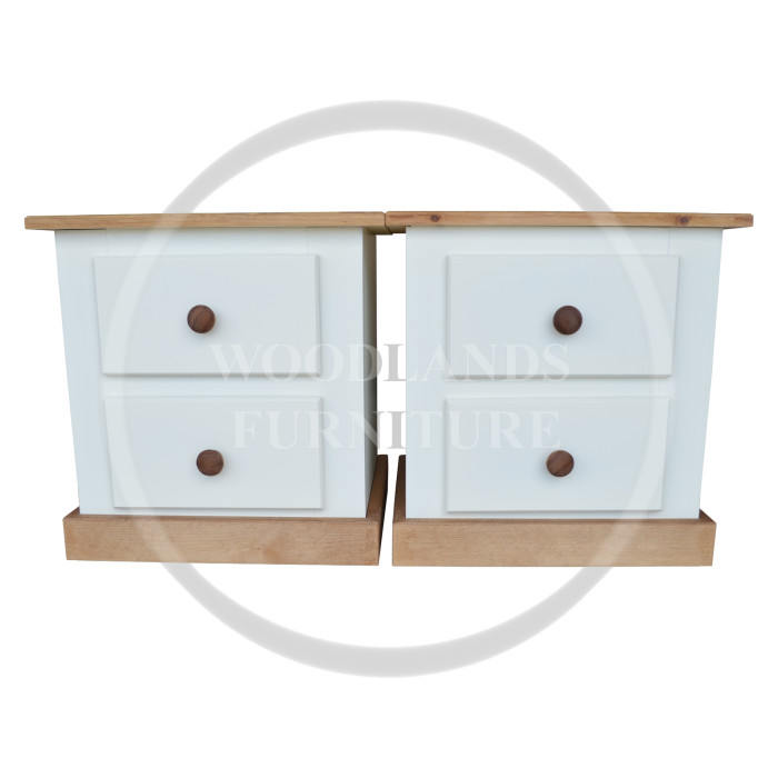 COUNTRY 2 DRAWER BEDSIDE CABINETS SET IN WHITE