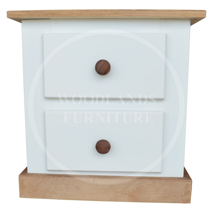 COUNTRY 2 DRAWER BEDSIDE IN WHITE