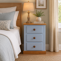 COUNTRY 3 DRAWER BEDSIDE IN SKY BLUE COUNTRY 3 DRAWER BEDSIDE IN SKY BLUE