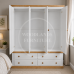 CAMBRIDGE COUNTRY TRIPLE 4 DRAWER MIRRORED WARDROBE IN WHITE CAMBRIDGE COUNTRY TRIPLE 4 DRAWER MIRRORED WARDROBE IN WHITE