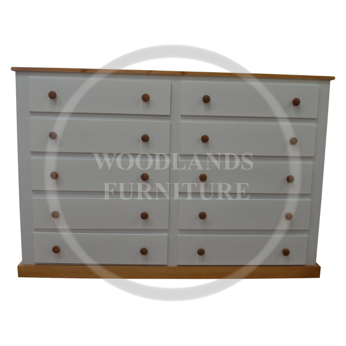 COUNTRY 10 DRAWER CHEST IN IVORY