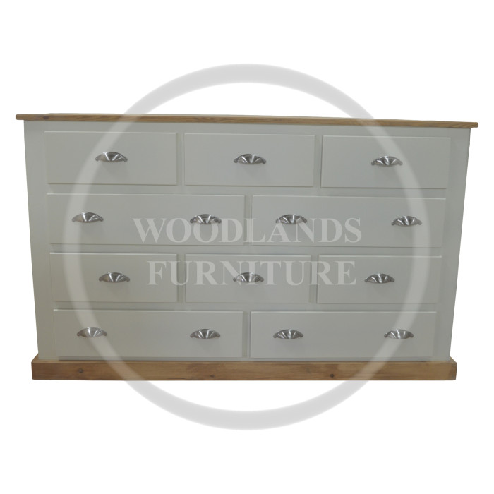 COUNTRY 10 DRAWER MIXED CHEST IN IVORY