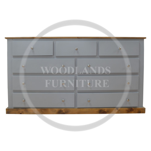 COUNTRY 3+6 CHEST OF DRAWERS IN GREY