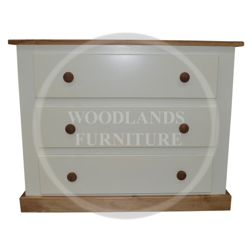 COUNTRY 3 DRAWER CHEST IN IVORY 