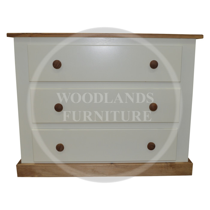 COUNTRY 3 DRAWER CHEST IN IVORY 