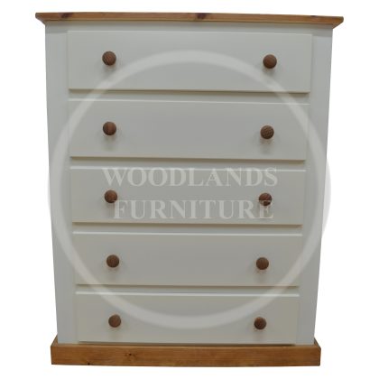 Country 5 Drawer Chest In Ivory