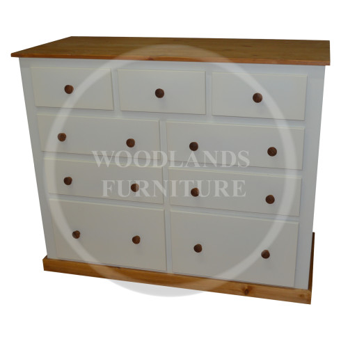 COUNTRY 3+6 DRAWER CHEST DEEP IN IVORY