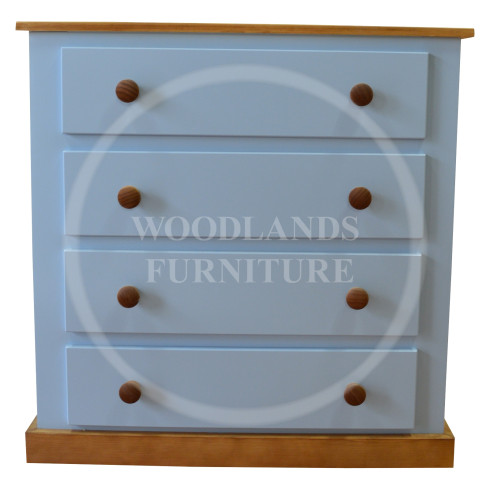 COUNTRY 4 DRAWER CHEST OF DRAWERS IN SKY BLUE