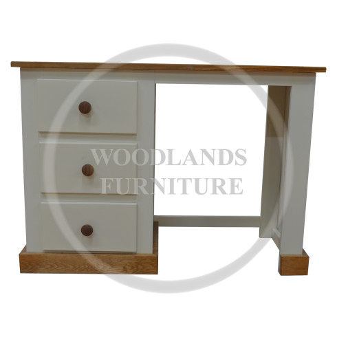 COUNTRY 3 DRAWER DRESSING TABLE IN IVORY - DRAWERS ON LEFT