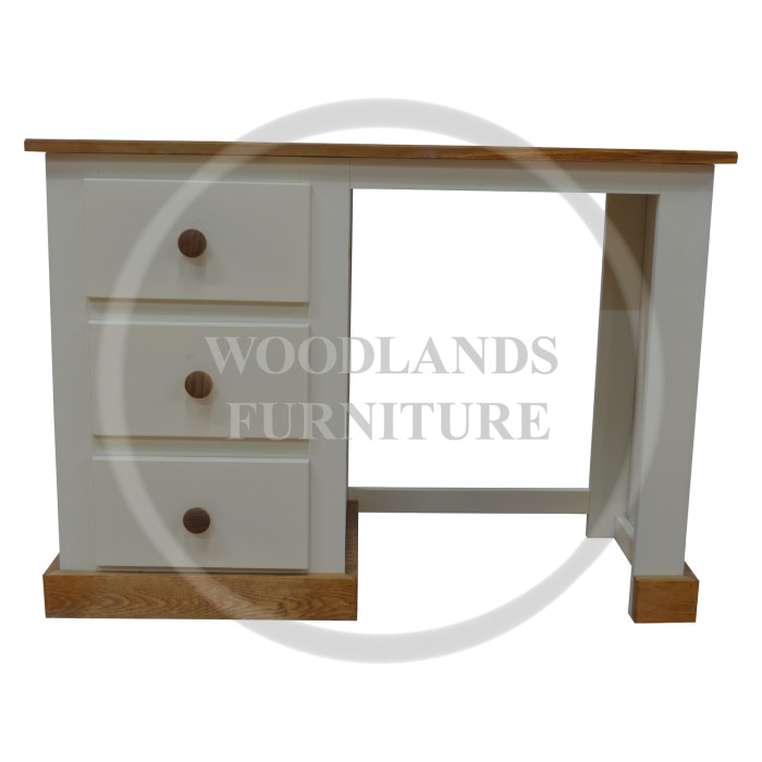 COUNTRY 3 DRAWER DRESSING TABLE IN IVORY - DRAWERS ON LEFT