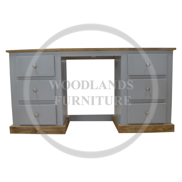 COUNTRY 6 DRAWER OFFICE DESK IN GREY COUNTRY 6 DRAWER OFFICE DESK IN GREY