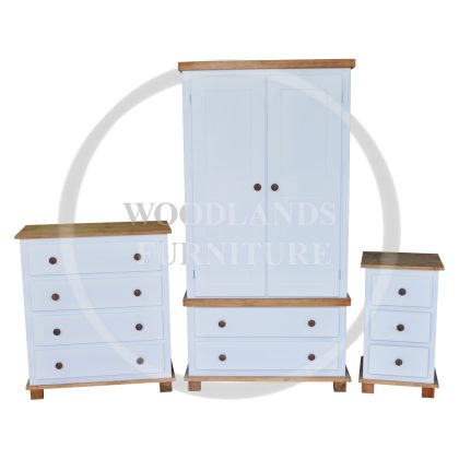 Handmade in England Florida Country 3 Piece Bedroom Set in White