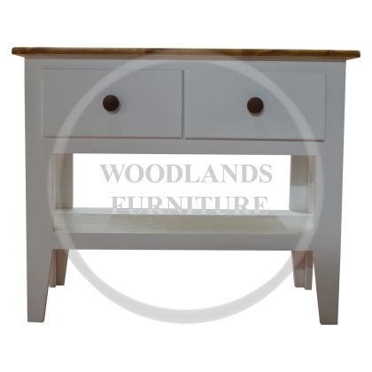 Handmade in England Florida Country 1 Shelf Gamers Console Table in Ivory
