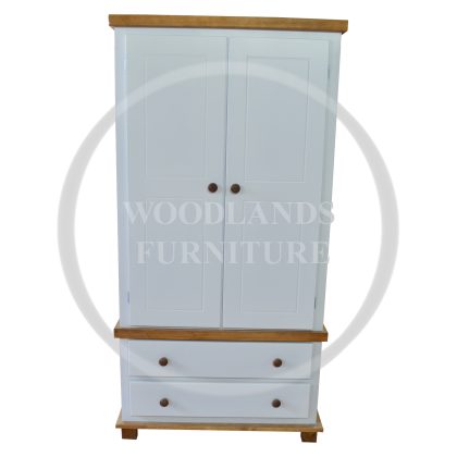 Handmade in England Florida Country 2 Drawer Wardrobe in White