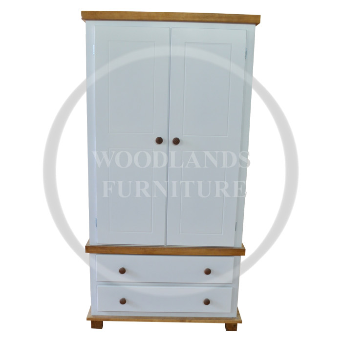 FLORIDA COUNTRY 2 DRAWER WARDROBE IN WHITE FLORIDA COUNTRY 2 DRAWER WARDROBE IN WHITE
