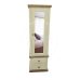 Handmade in England Country 1 Door Mirrored Wardrobe Shelved in Ivory