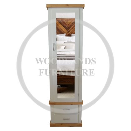 Country 1 Door Mirrored Wardrobe In Ivory