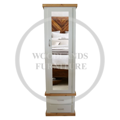 COUNTRY 1 DOOR MIRRORED WARDROBE IN IVORY