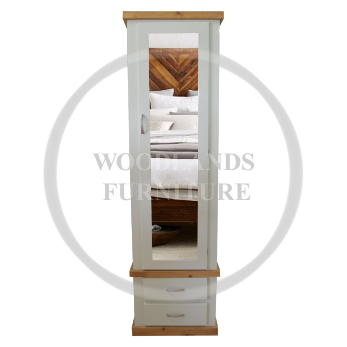 COUNTRY 1 DOOR MIRRORED WARDROBE IN IVORY