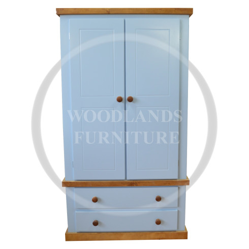 COUNTRY 2 DRAWER WARDROBE IN SKY BLUE