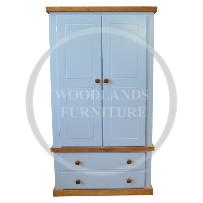 COUNTRY 2 DRAWER WARDROBE IN SKY BLUE