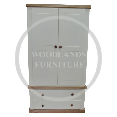 COUNTRY 2 DRAWER WARDROBE IN IVORY