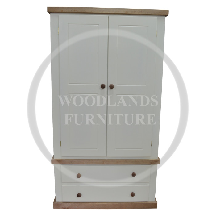 COUNTRY 2 DRAWER WARDROBE IN IVORY