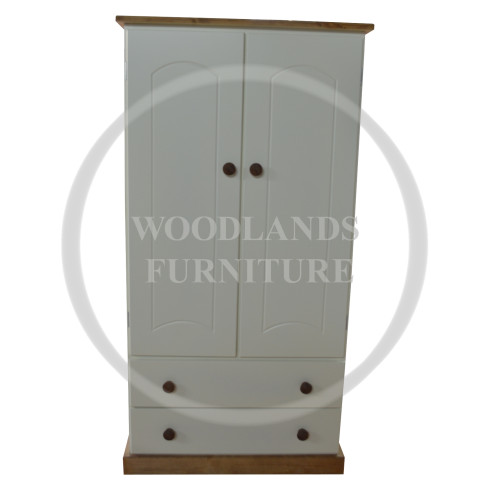COUNTRY KIDDIES 2 DRAWER WARDROBE IN IVORY 