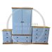 British Handmade 3 Piece Bedroom Furniture Set - Country Sky Blue (Custom Finish Options)