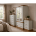 Handmade in England Country 3 Piece Double Mirrored Bedroom Set - 5 Drawer Chest in Ivory