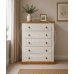 COUNTRY 3 PIECE TRIPLE MIRRORED BEDROOM SET - CENTRE MIRRORED IN IVORY