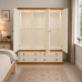 Handmade in England Country 3 Piece Triple Mirrored Bedroom Set - Centre Mirrored in Ivory