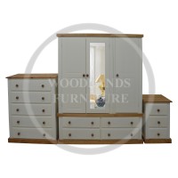 COUNTRY 3 PIECE TRIPLE MIRRORED BEDROOM SET - CENTRE MIRRORED