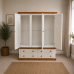 Handmade in England Country 3 Piece Triple Mirrored Bedroom Set - All Doors Mirrored in Ivory