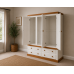 Handmade in England Country 3 Piece Triple Mirrored Bedroom Set - All Doors Mirrored in Ivory