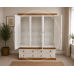 COUNTRY 3 PIECE TRIPLE MIRRORED BEDROOM SET - ALL DOORS MIRRORED IN IVORY COUNTRY 3 PIECE TRIPLE MIRRORED BEDROOM SET - ALL DOORS MIRRORED IN IVORY