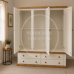 COUNTRY TRIPLE 4 DRAWER MIRRORED WARDROBE-ALL DOORS MIRRORED IN IVORY