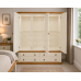 COUNTRY TRIPLE 4 DRAWER MIRRORED WARDROBE IN IVORY COUNTRY TRIPLE 4 DRAWER MIRRORED WARDROBE IN IVORY