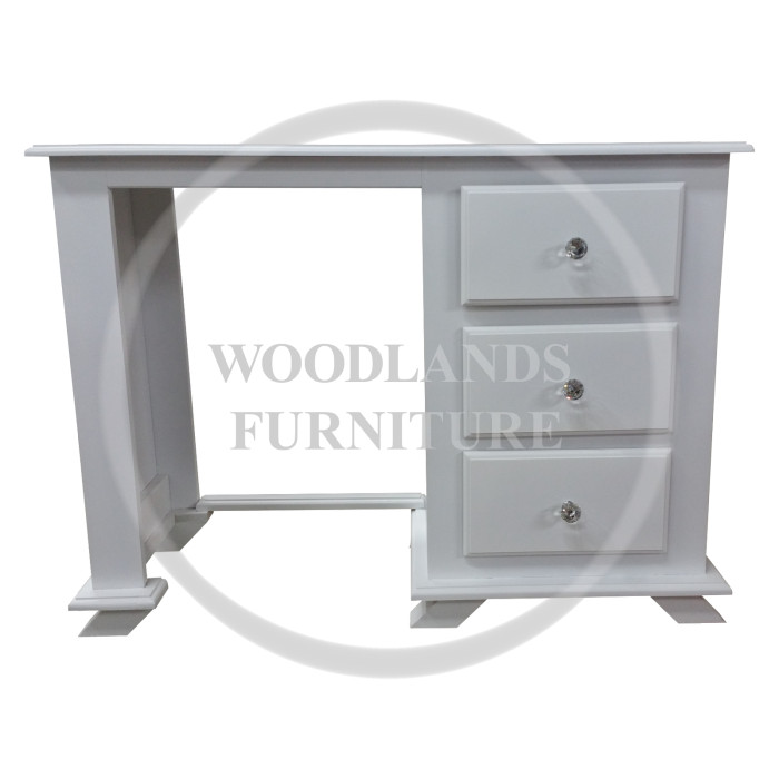CROWN 3 DRAWER DRESSING TABLE IN WHITE CROWN 3 DRAWER DRESSING TABLE IN WHITE