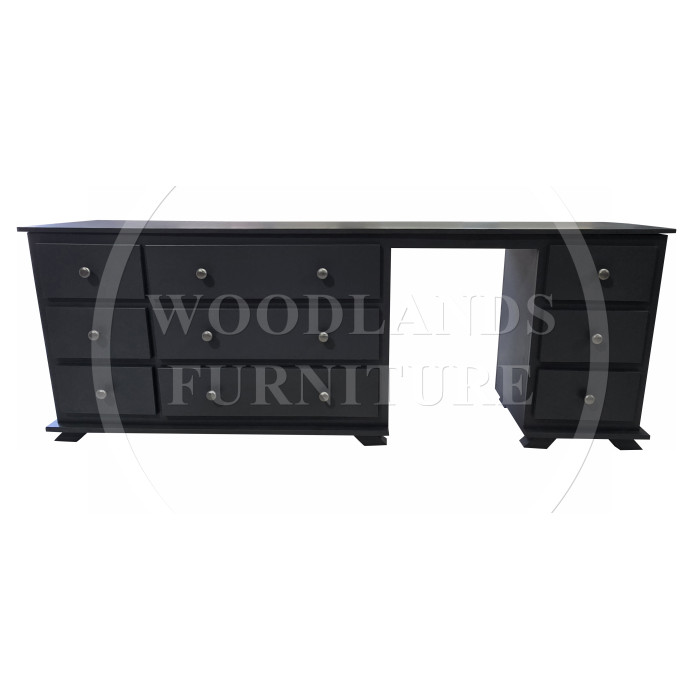 CROWN 9 DRAWER DRESSING TABLE IN DARK GREY CROWN 9 DRAWER DRESSING TABLE IN DARK GREY